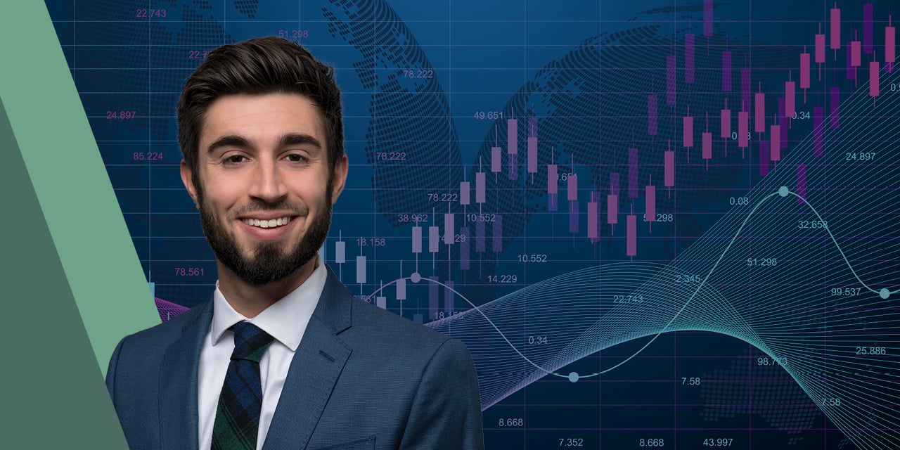 Headshot of Ross Mayfield with abstract graph and globe images in the background.