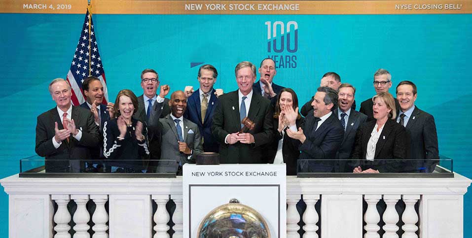  Liberty Executive Committee ringing the closing bell on the New York Stock Exchange.