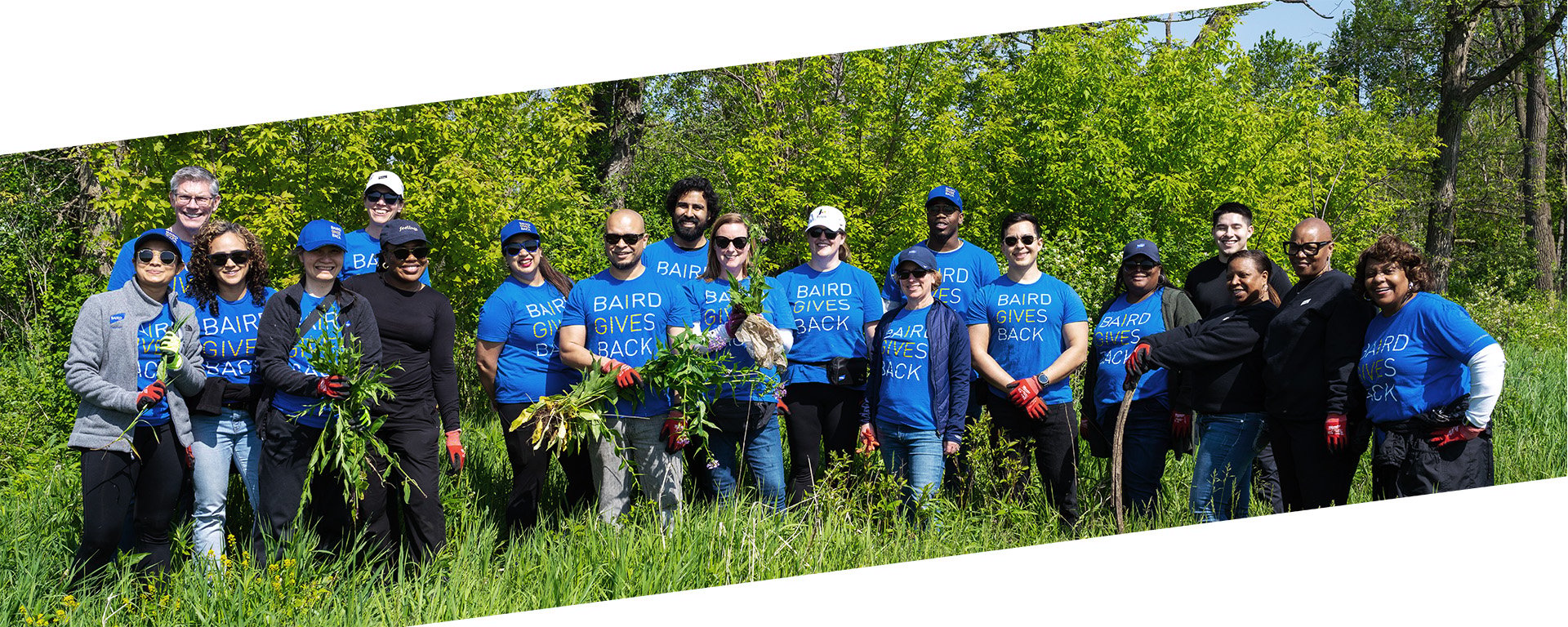 A group of Liberty associates volunteering at a nature center