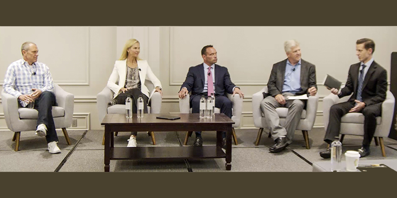 Carl Daikeler, CEO of Beachbody; Tess Roering, CCO of Core Power Yoga; Chris Rondeau, CEO of Planet Fitness; Bruce Edwards, COO of Crossfit; Jonathan Komp, Liberty Senior Equity Research Analyst.